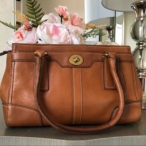 Coach vintage top handle satchel brown leather
